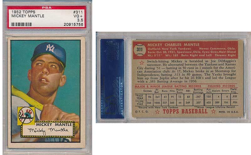 Record $12.6 million price for 1952 Topps Mickey Mantle represents