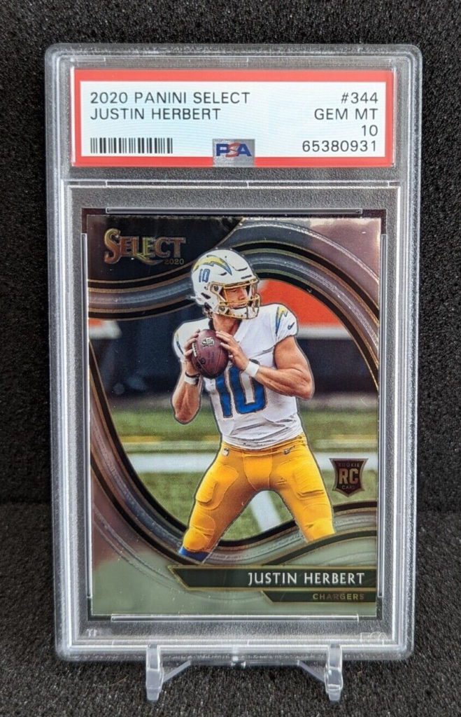 justin herbert panini select 2020 rookie card