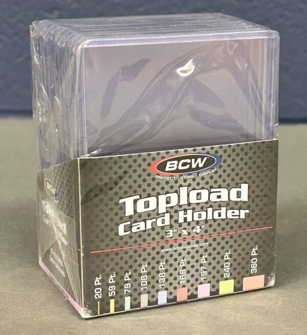 Back of BCW Thick Card Toploaders 197 Pt.