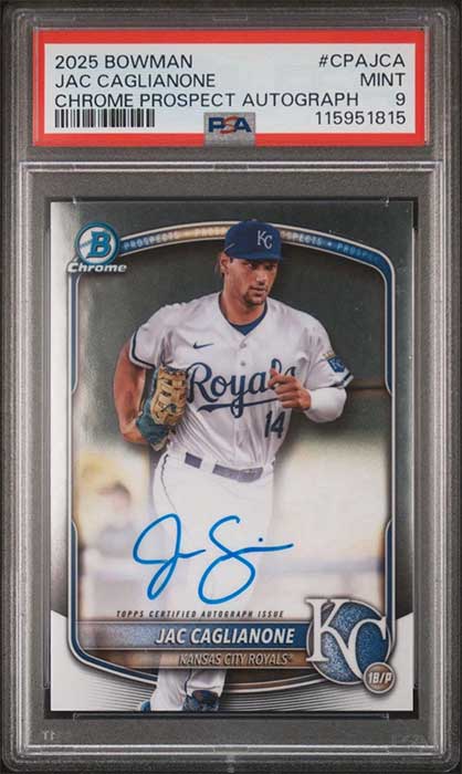 2025 Bowman Chrome Prospect Autograph Jac Caglianone