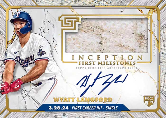 MLB First Milestones Autograph Relics  Wyatt Langford