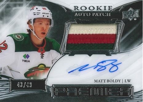 2022/23 Upper Deck Premier Hockey Rookie Auto Patch Matt Boldy