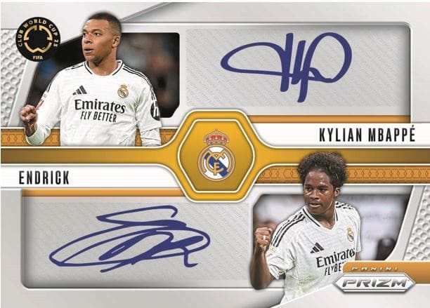 2025 Panini Prizm FIFA Club World Cup Soccer dual autograph endrick mbappe