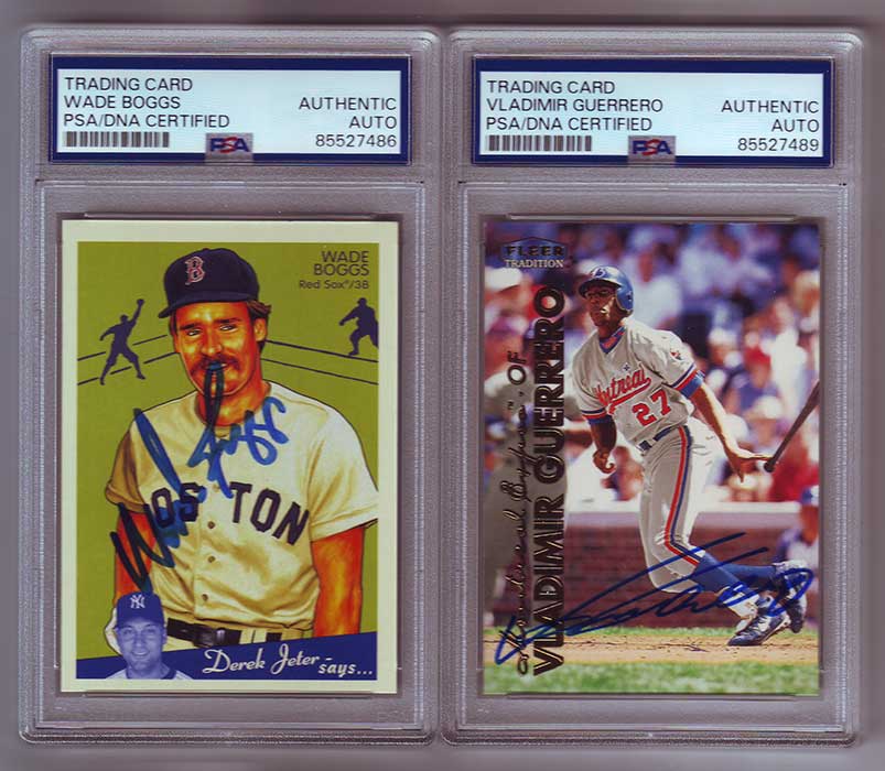 PSA Slabbed TTM Autographs of Wade Boggs and Vladimir Guerrero Sr.